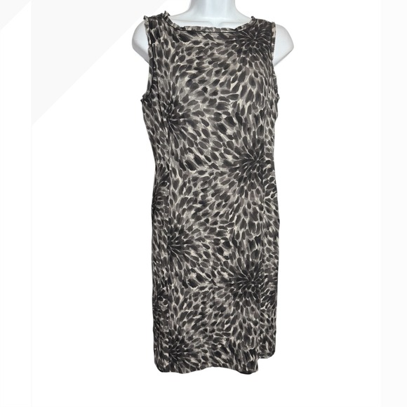 Ann Taylor Dresses & Skirts - Ann Taylor Dress Size 8 Sleeveless Silk Animal Print Sheath Career Dress 🤎🖤🤎